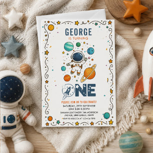 Invitation Aventure spatiale 1er anniversaire Espace extra-