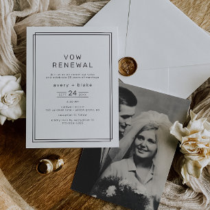 Invitation AVERA Moderne Minimaliste Photo Vow Renouvellement
