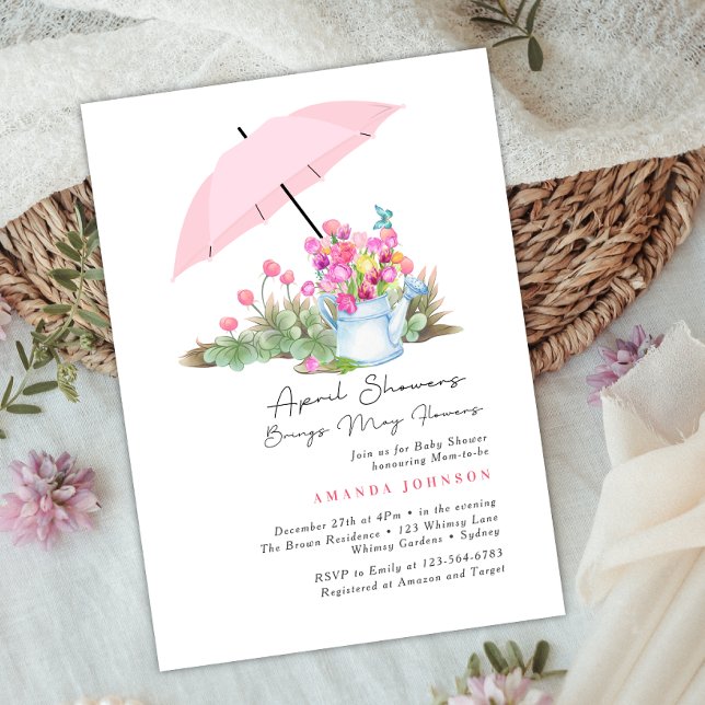 Invitation Averse d'avril apporte des fleurs de mai Baby Show (Créateur téléchargé)