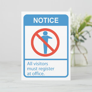 Invitation Avertissement à tous les visiteurs