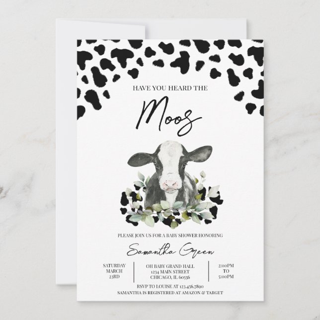 Invitation Avez-vous entendu le Baby shower Moos (Devant)