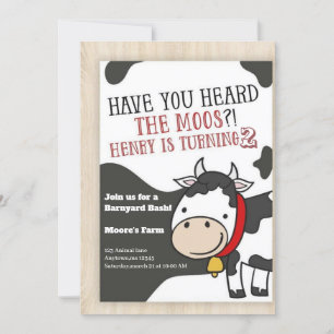 Invitation Avez-Vous Entendu Le Moos Cow Boy 2e Anniversaire
