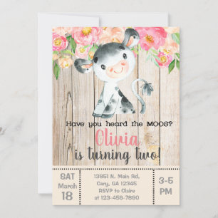 Invitation Avez-vous entendu l'invitation de la vache moos. i