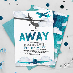 Invitation Avion Aviation Tout âge Anniversaire Partie
