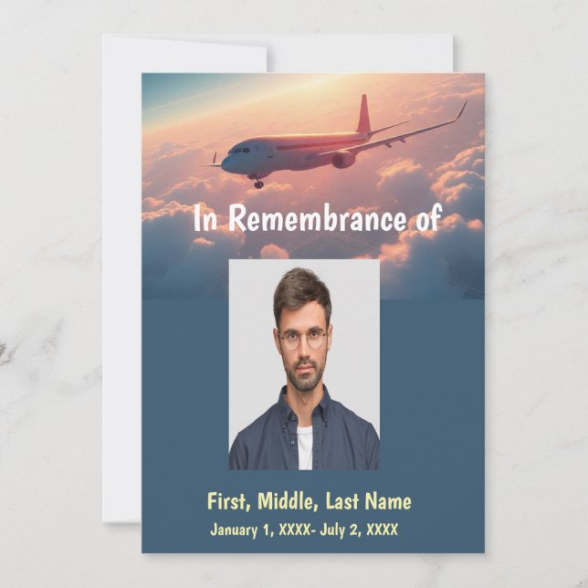 Invitation Avion commercial du service Memorial (Devant)