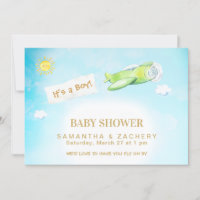 *~* Avion dans le ciel nuageux Baby shower de garç