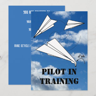 Invitation Avion de l'avion du pilote stagiaire