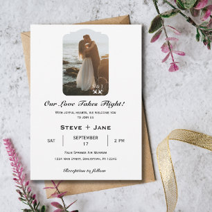 Invitation Avion Mariage Voyage Coeur Aviation moderne