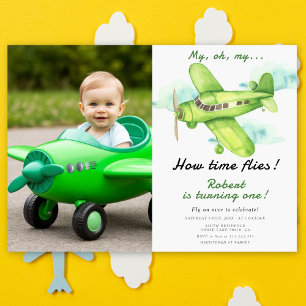 Invitation Avion Oh Mon Temps Passe Voyage Anniversaire Premi