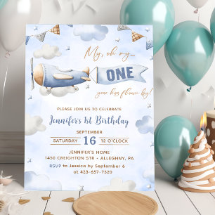 Invitation Avion Oh Mon Temps Vol Voyage 1er Anniversaire