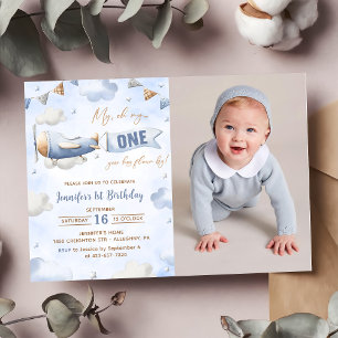 Invitation Avion Oh Mon Temps Vol Voyage 1er Anniversaire