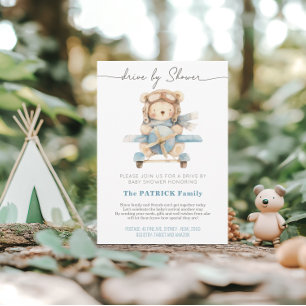 Invitation Avion Teddy Bear Baby shower par courrier