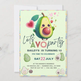 Invitation Avocado Anniversaire Saint Guacamole Cute Fiesta f
