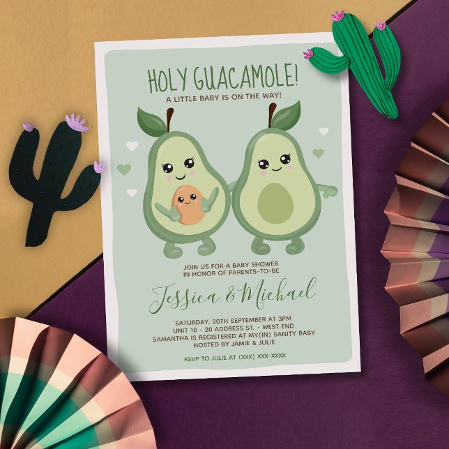 Invitation Avocado Saint-Guacamole Baby shower lesbien (Créateur téléchargé)