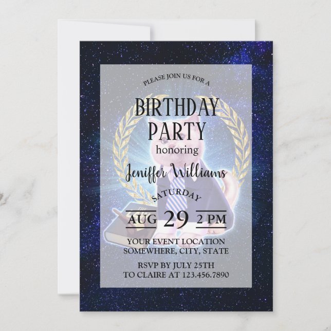 Invitation Avocat de chat dans l'espace (Devant)