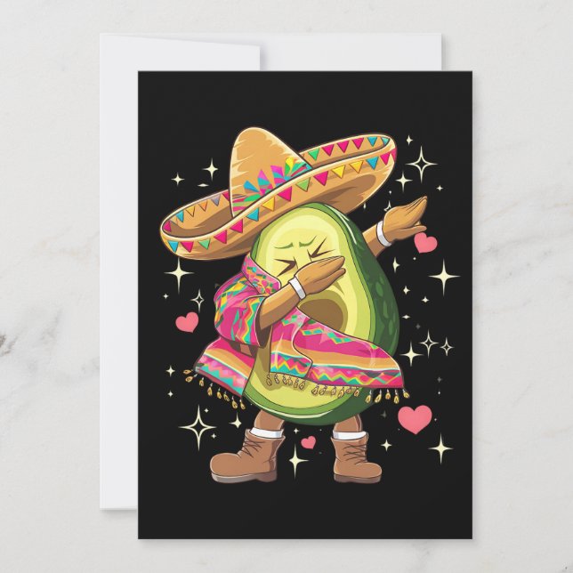 Invitation Avocat qui fait dabber le Cinco De Mayo Poncho Mex (Devant)
