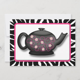 Invitation Avoir Du Thé Avec Moi ~ Chic Zebra Imprimer Invita