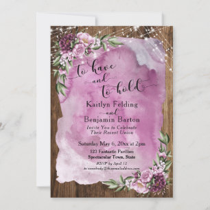 Invitation Avoir et garder Aquarelle rustique et lumières