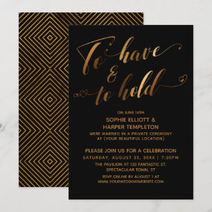 Invitation Avoir et garder l'or noir, événement post-nuptial