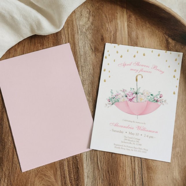 Invitation Avril Douches apporter mai fleurs Parapluie Baby (Créateur téléchargé)