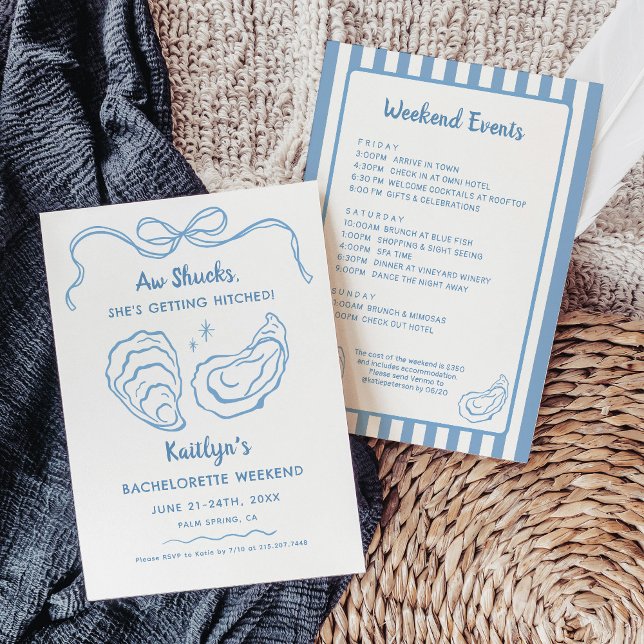 Invitation Aw Shucks Oyster Bachelorette Week-end Itinéraire (Créateur téléchargé)