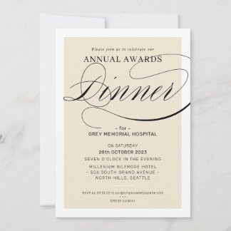 Invitation AWARDS DINNER business event elegant ivory cream