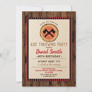 Invitation Ax Jeter Anniversaire Amusant Bois de Lumberjack P