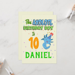 Invitation Axolotl Custom Birthday Boy Matching 