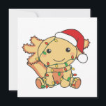 Invitation Axolotl Noël Animaux d'hiver Axolotls<br><div class="desc">L'axolotl à Noël avec des lumières féeriques. Animaux drôles avec des cadeaux et de la neige pour les fêtes. Un doux salut de Noël. Les axolotls sont des animaux mignons et parfaits pour Noël.</div>
