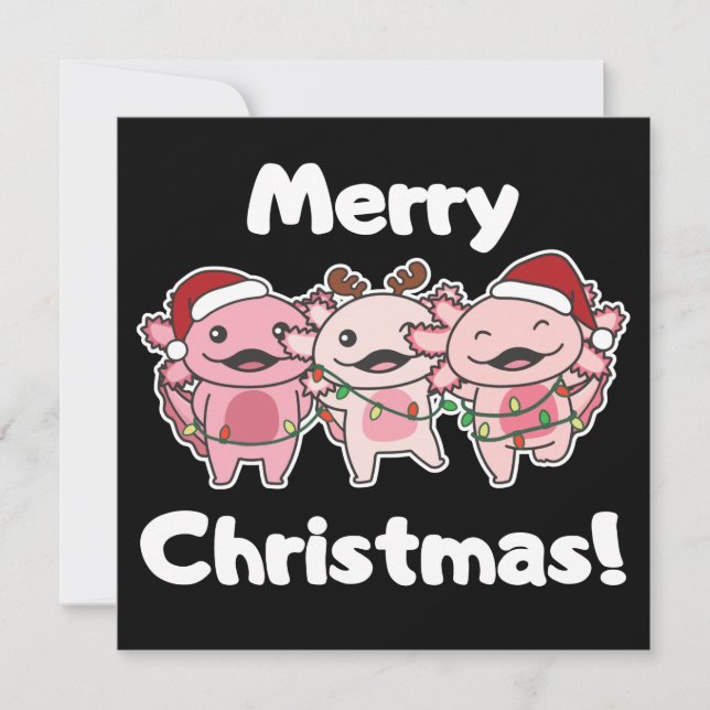 Invitation Axolotl Noël Cute Axolotls Joyeux Noël Dans (Devant)