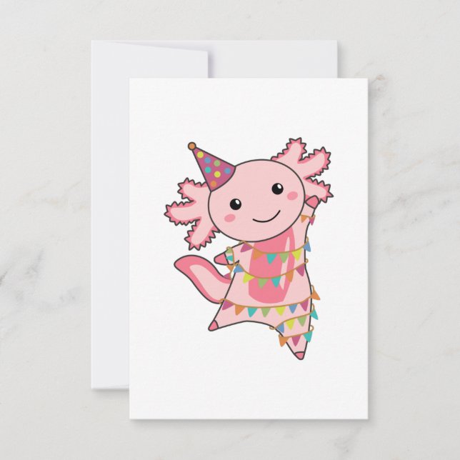 Invitation Axolotl Vous Souhaite Bon Anniversaire Axolotls Ad (Devant)