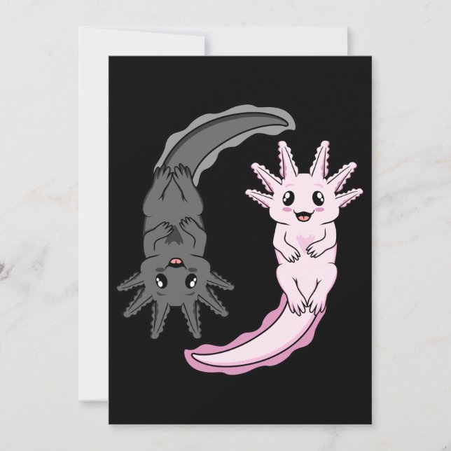 Invitation Axolotl Yin Yang Kawaii Animal Axolotls Lover Owne (Devant)