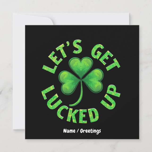 Invitation Ayons de la chance pour la Saint Patrick's Day Fun (Devant)