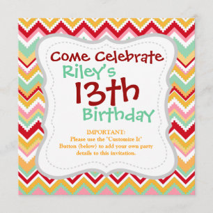Invitation Aztec Andes Montagnes Tribales Chevron Fiesta Ziga