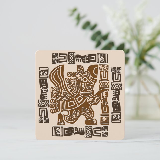Invitation Aztec Eagle Guerrier Tribal Art antique (Debout devant)
