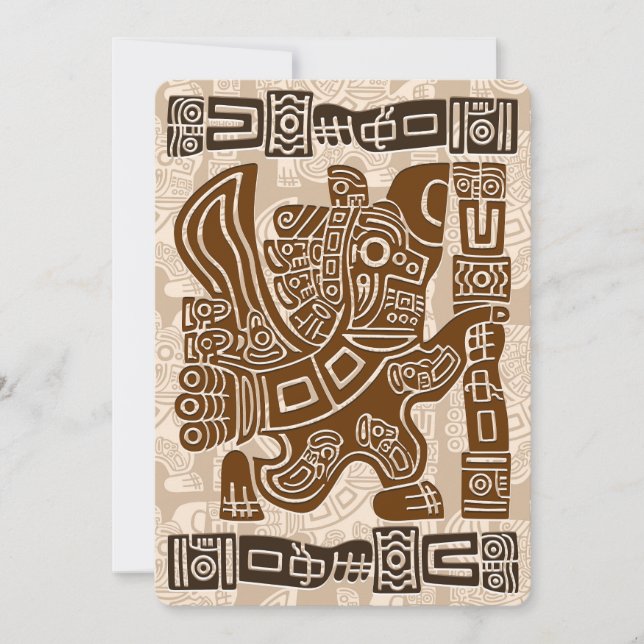Invitation Aztec Eagle Guerrier Tribal Art antique (Devant)
