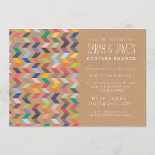 Invitation aztèque de partie de Chevron de douche