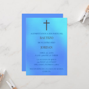 Invitation Azul Invitación de bautizo