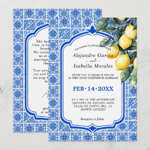 Invitation 🍋💙 Azul & Limone Romance  – Classique