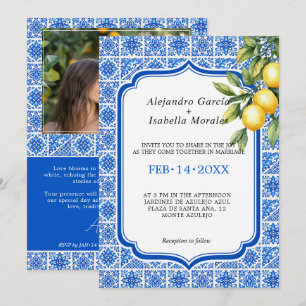 Invitation 🍋💙Azul & Limone Romance – Édition Photo 