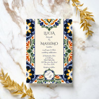 Azulejo bleu Talavera vintage mariage mexicain