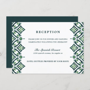 Invitation Azulejo vert Espagne Réception mariage en mosaïq