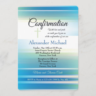 Invitation azurée de confirmation de ciel