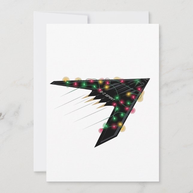 Invitation B2 Esprit Furtif Noël Avion à Réaction Numérique  (Devant)