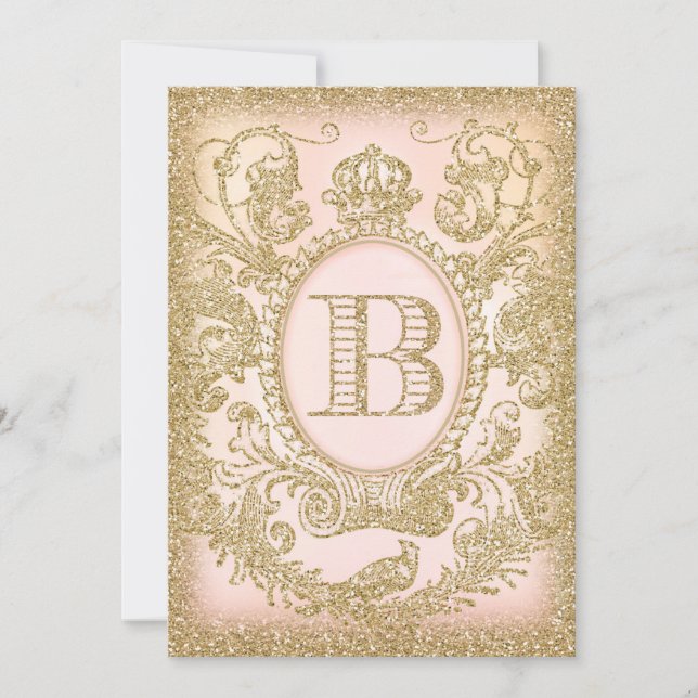 Invitation "B" Il était une fois Princesse Peach (Devant)