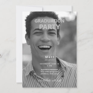 Invitation B/W Photo Graduation Party