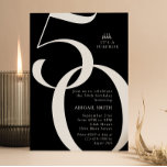 Invitation B & W Shh It's a Surprise 50th Birthday Party<br><div class="desc">Celebrate your 50th birthday with these modern party invitations. Personalize your invitations with your party details and edit text,  fonts and colours.</div>
