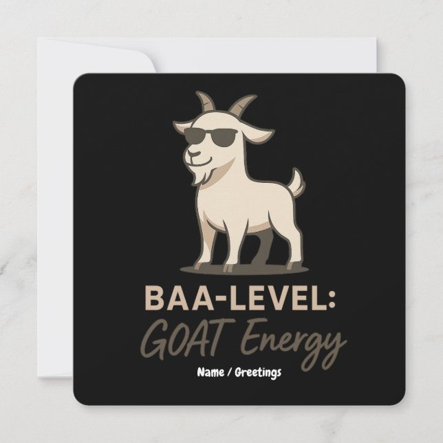 Invitation  Baa-Level: GOAT Energy Funny Cool Goat Pun (Devant)