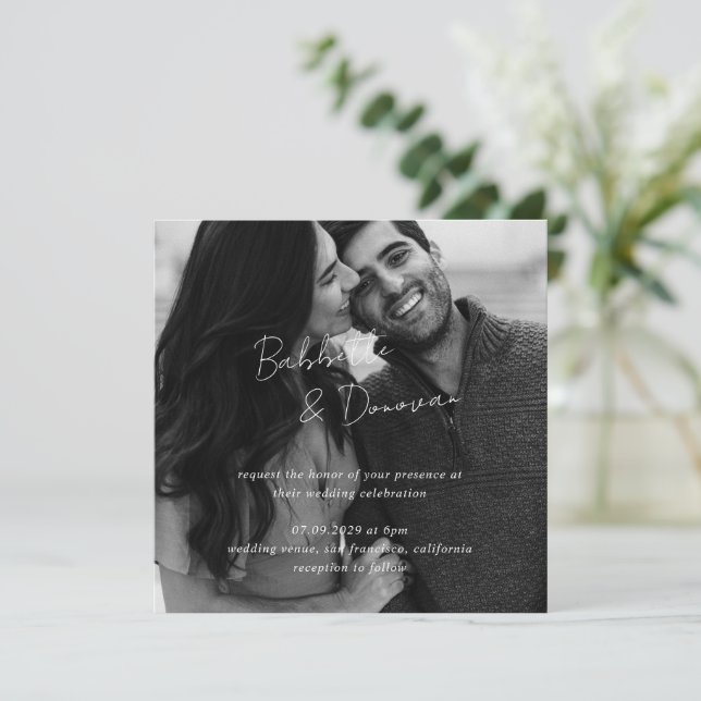 Invitation Babbette Minimaliste Photo Mariage moderne (Debout devant)