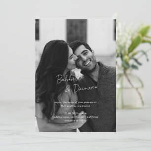 Invitation Babbette Minimaliste Photo Mariage moderne